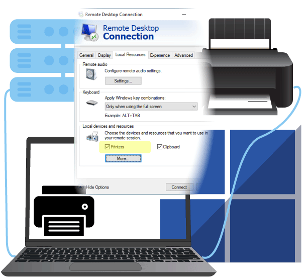 RDS printing environment settings